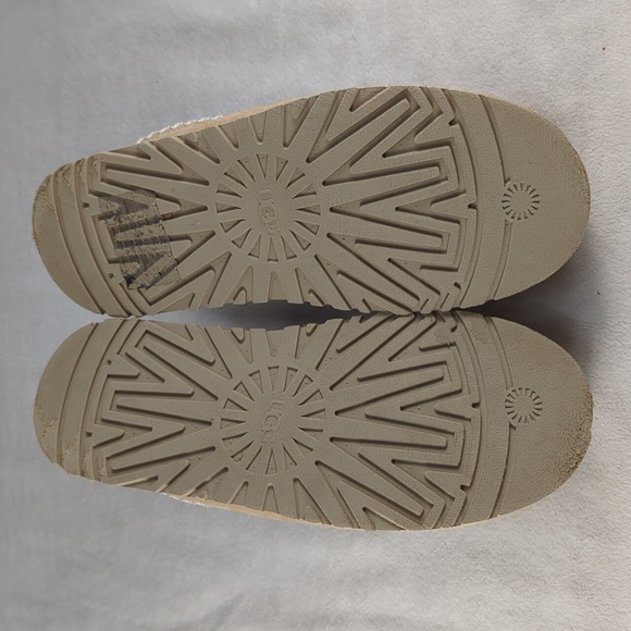 UGG Tazz Fur Lined Suede Platform Slippers Tan Women's US Size 10 - Picture 5 of 8